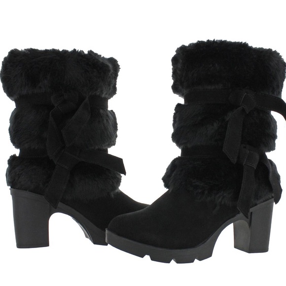 Faux Fur Block Heel Boot 